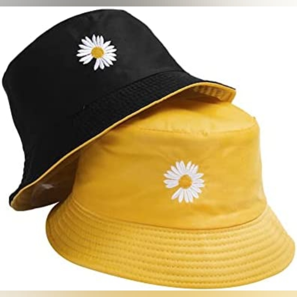 Reversible Yellow and black Bucket Hat